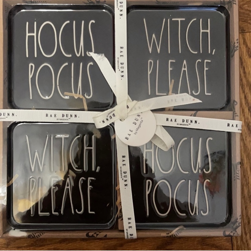 Rae Dunn Halloween ceramic coasters